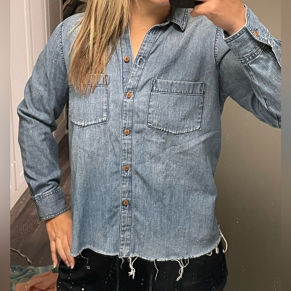 Madewell Cutoff Denim Shirt